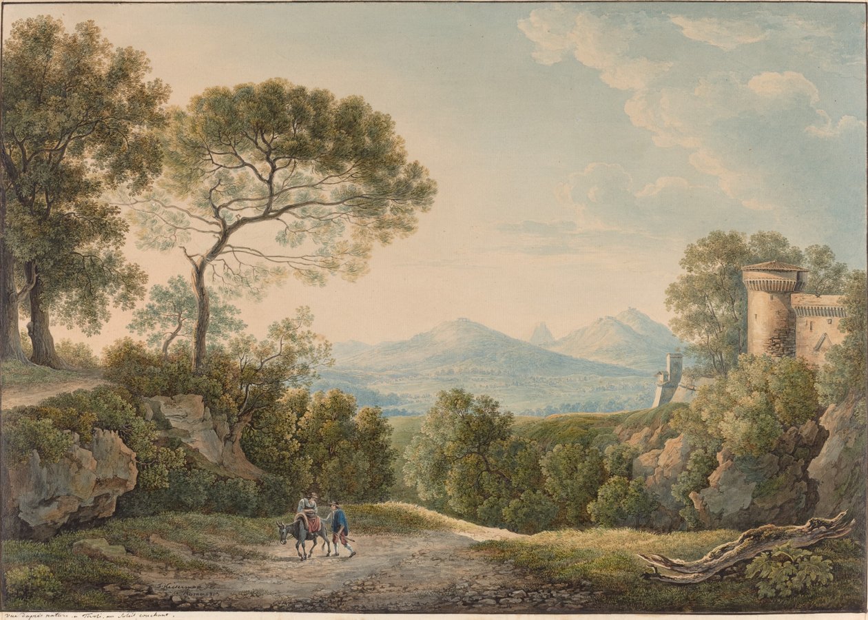 Utsikt fra Tivoli over Tiberdalen ved solnedgang av Franz Kaisermann