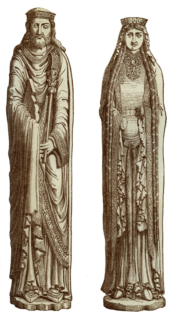 Clovis I og Clotilde hans kone, 1100-tallet, 1870 av Franz Kellerhoven