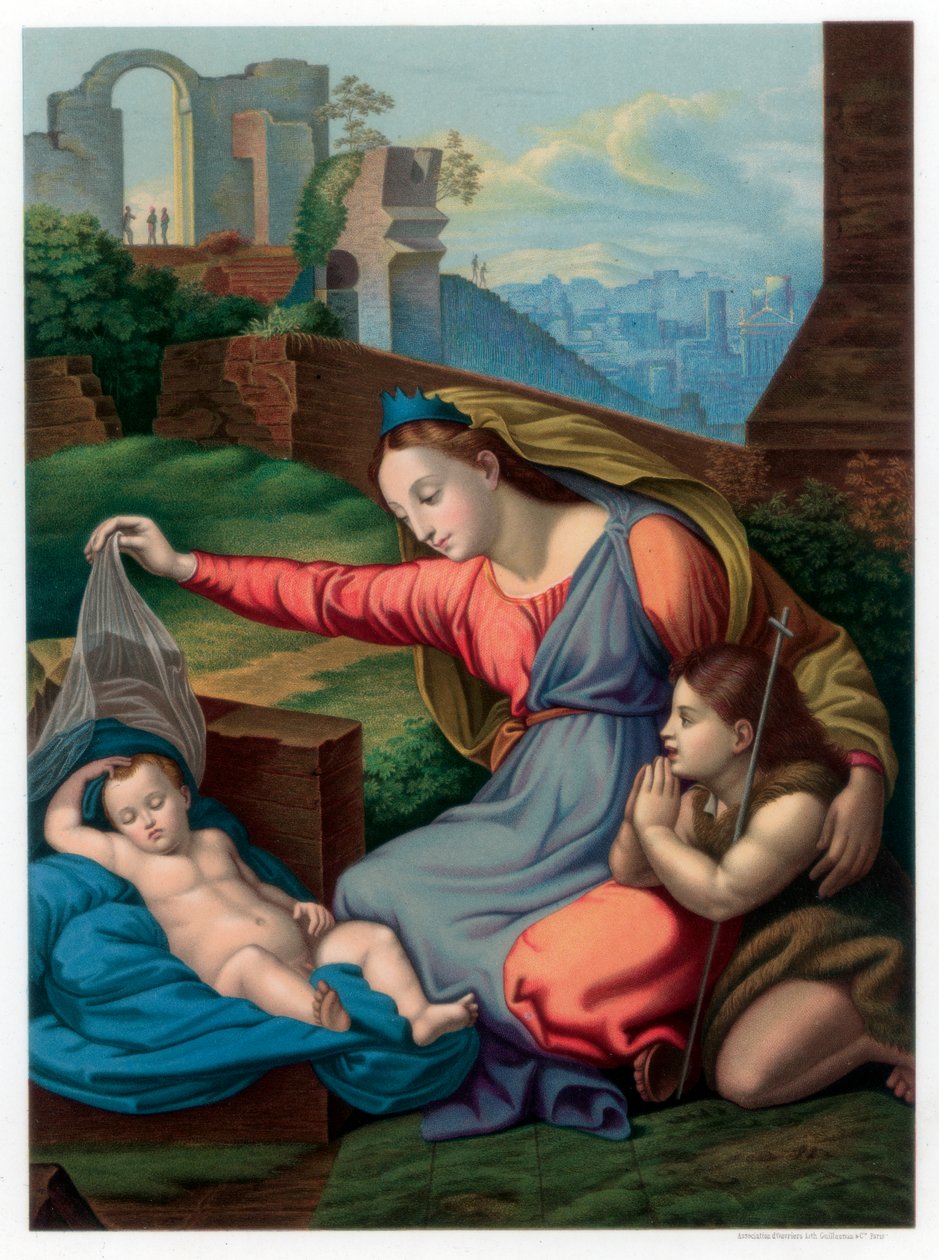 Madonna av det blå diadem, 1510-1511 1870. av Franz Kellerhoven