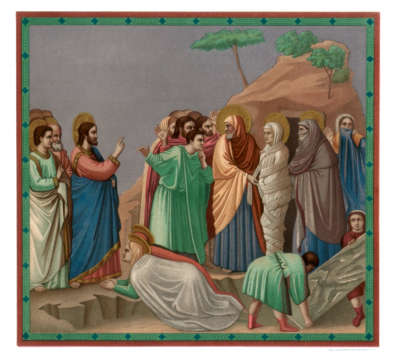Scener fra Kristi liv: Lazarus oppstandelse, 1304-1305 1870 av Franz Kellerhoven