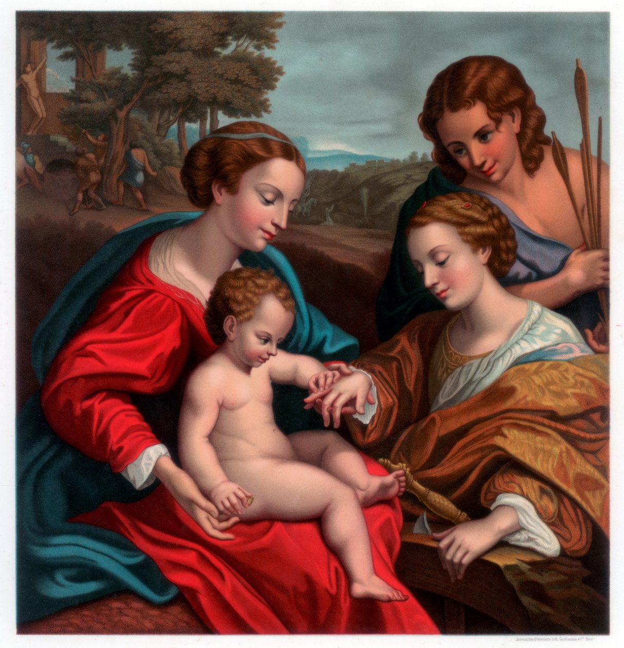 The Mystic Marriage of St Catherine, 1526-1527 1870 av Franz Kellerhoven