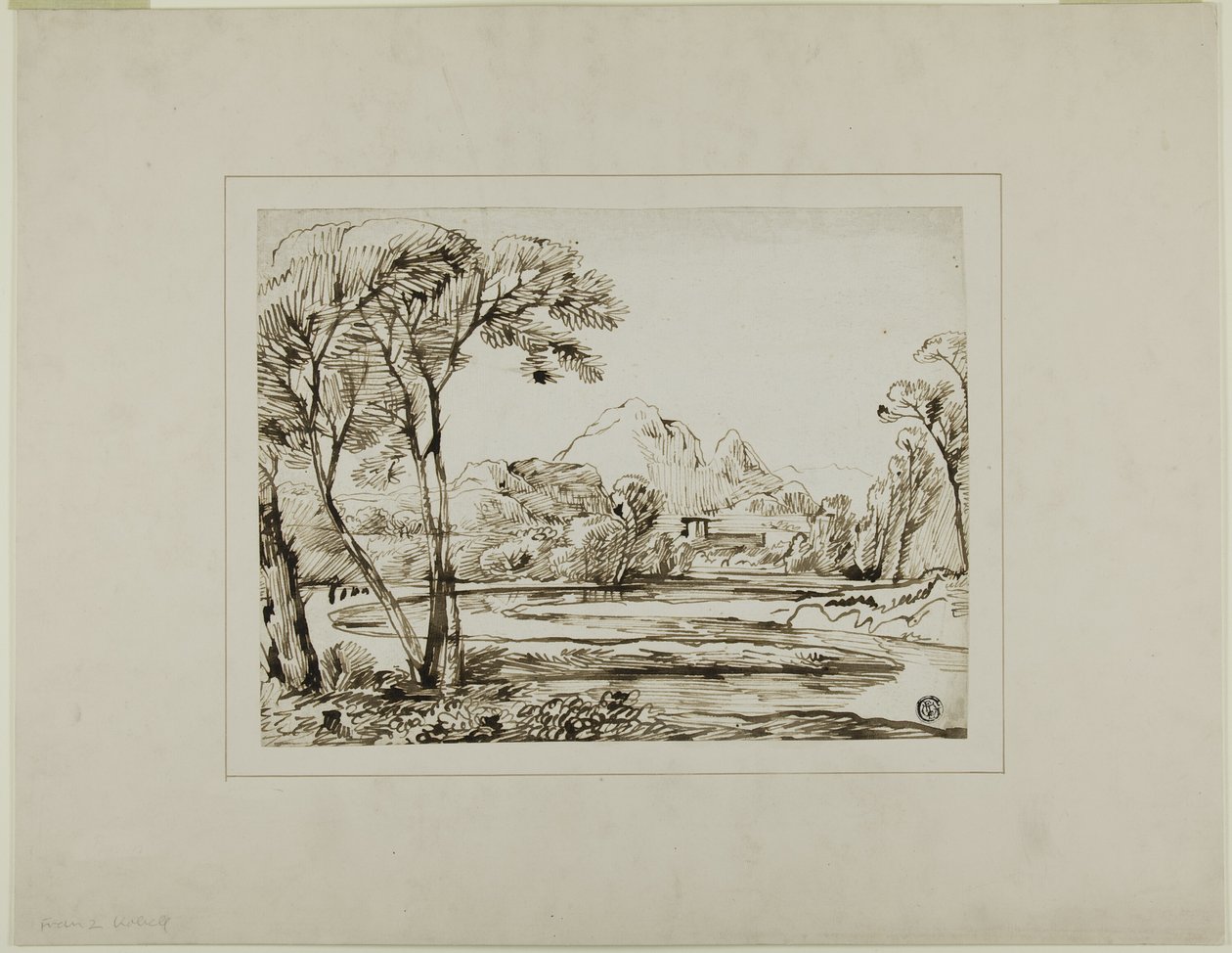 Landskap med elver og fjerne åser av Franz Kobell