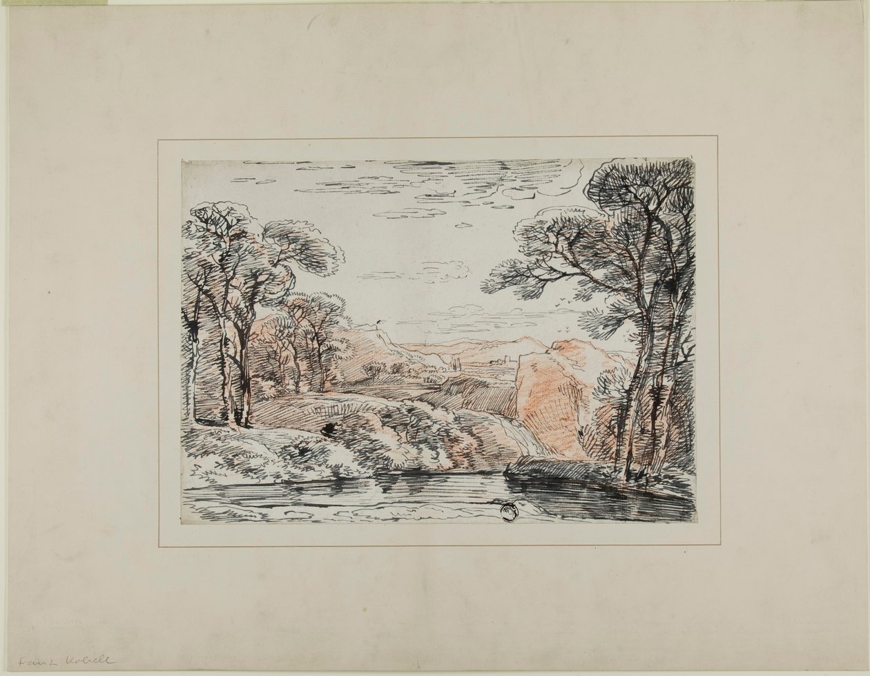 Landskap med elver og fjerne åser av Franz Kobell