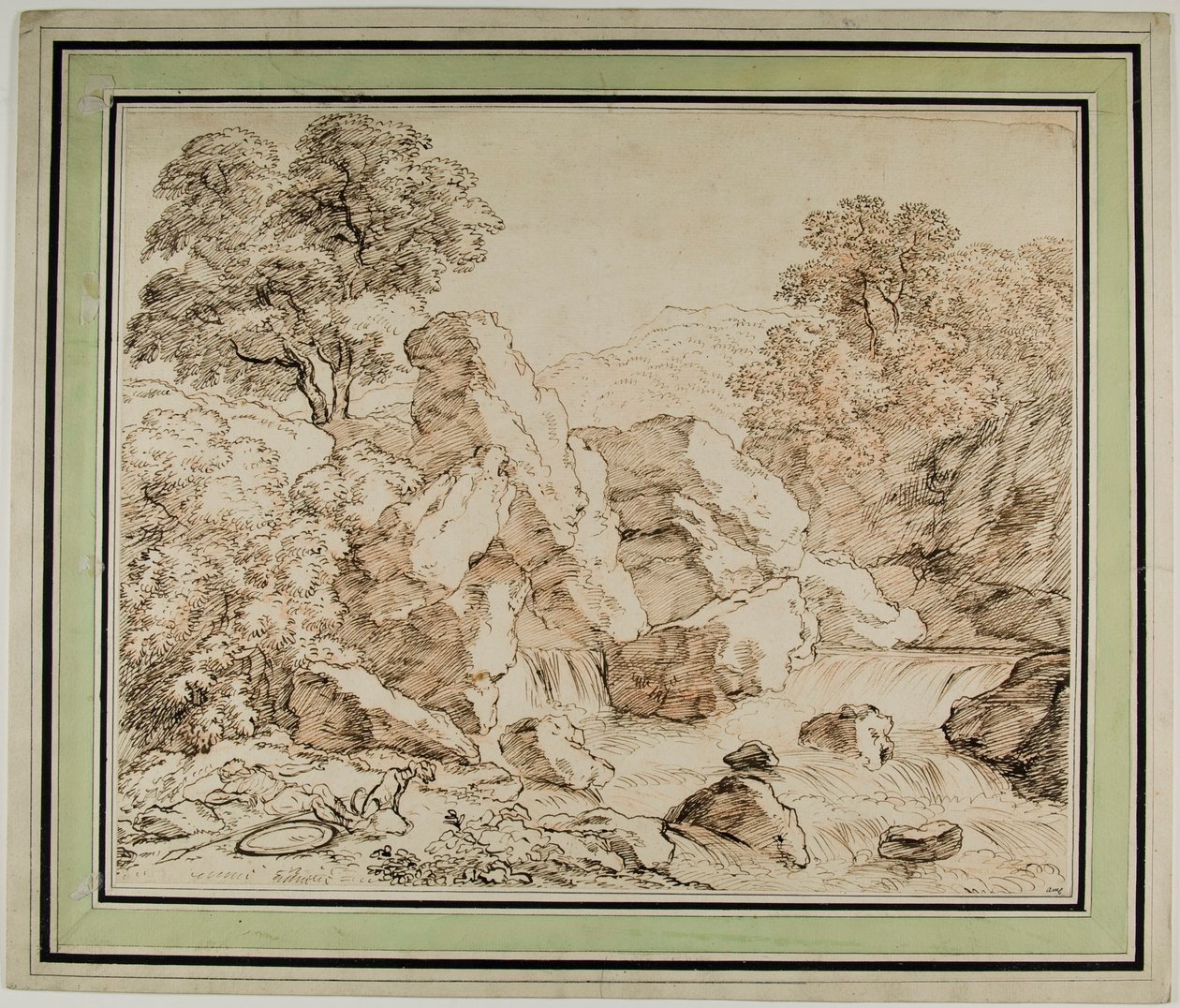 Warrior and Dog Resting av Rocky Rapids av Franz Kobell