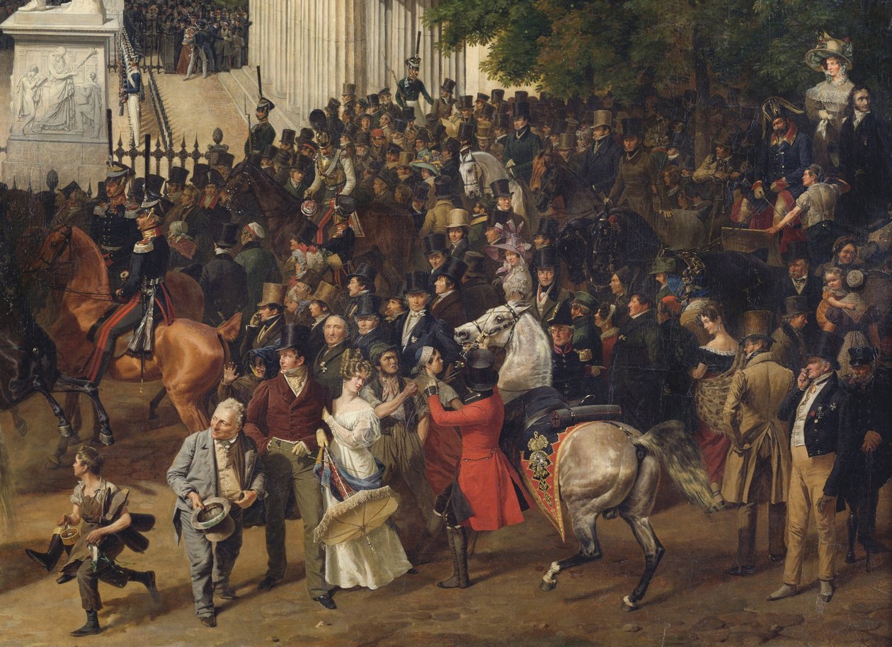 Parade på Opernplatz i Berlin Detail, 1824-1830 av Franz Krüger