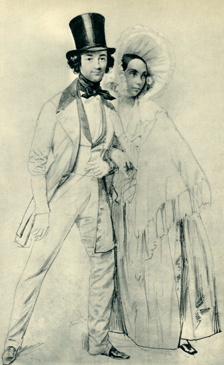 Paul og Amalie Taglioni, 1839, 1943. av Franz Krüger