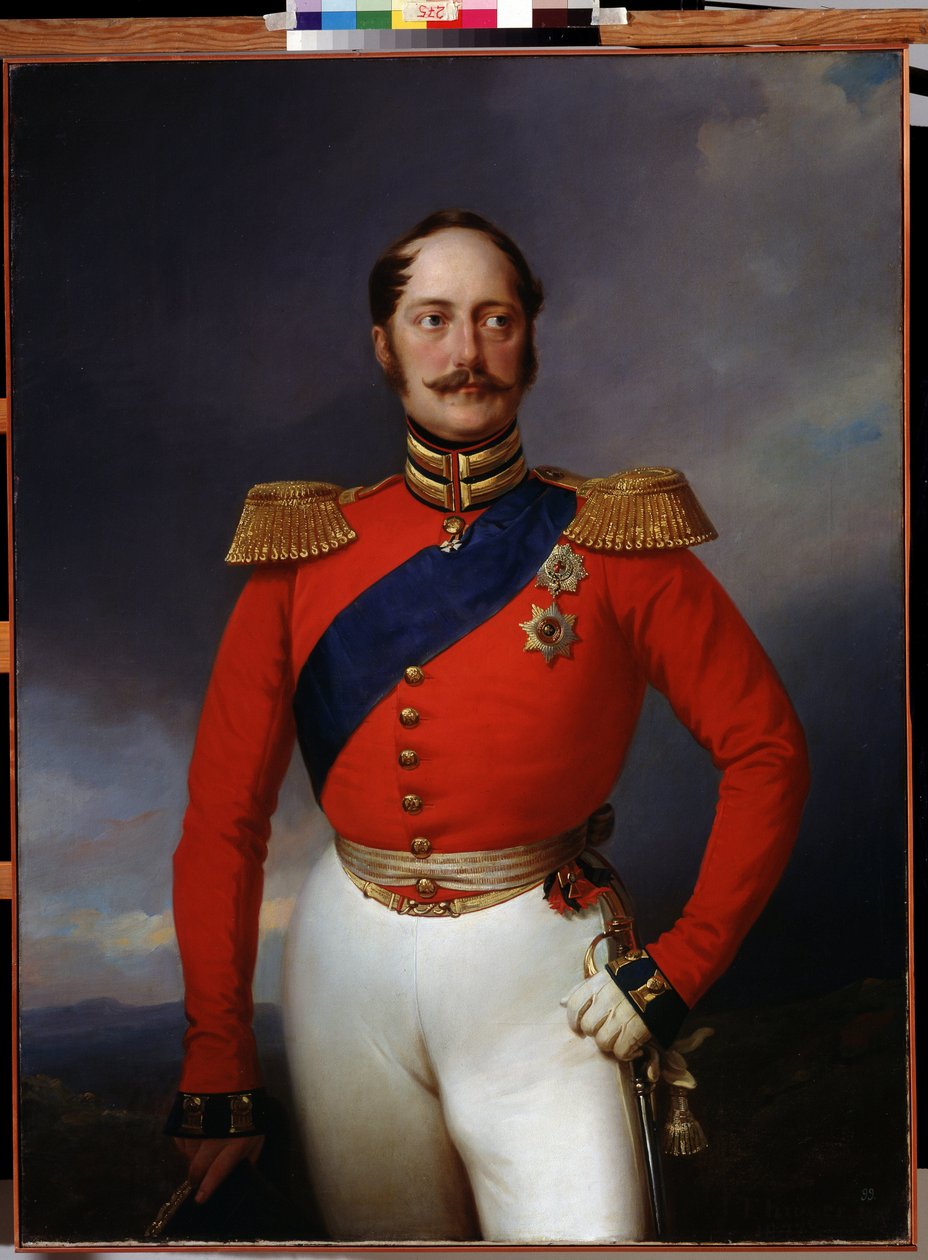 Portrett av keiser Nicholas I, 1847 av Franz Krüger