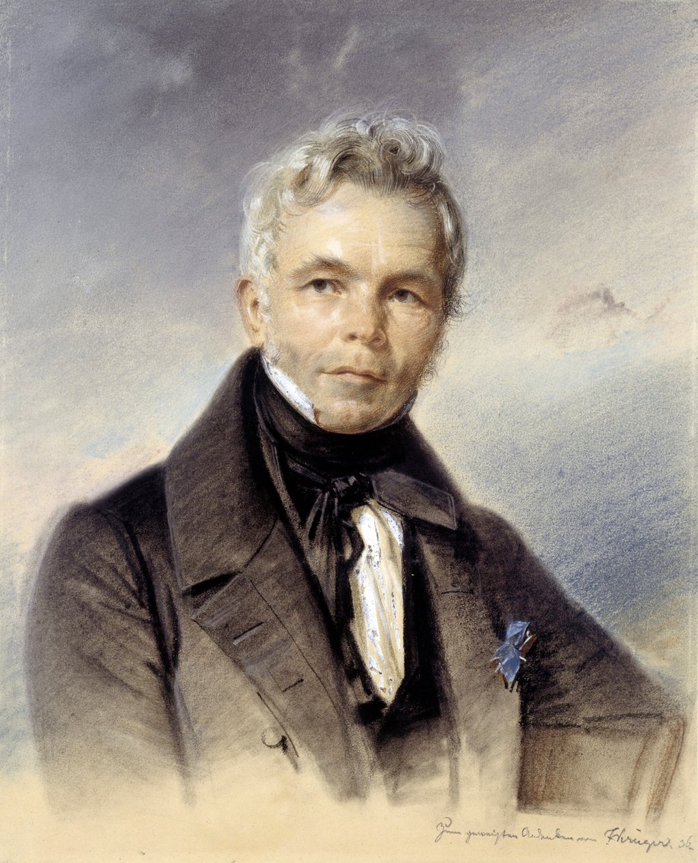 Portrett av Karl Friedrich Schinkel (1781-1841), prøyssisk maler og arkitekt - av Krueger, Franz (1797-1857) av Franz Krüger