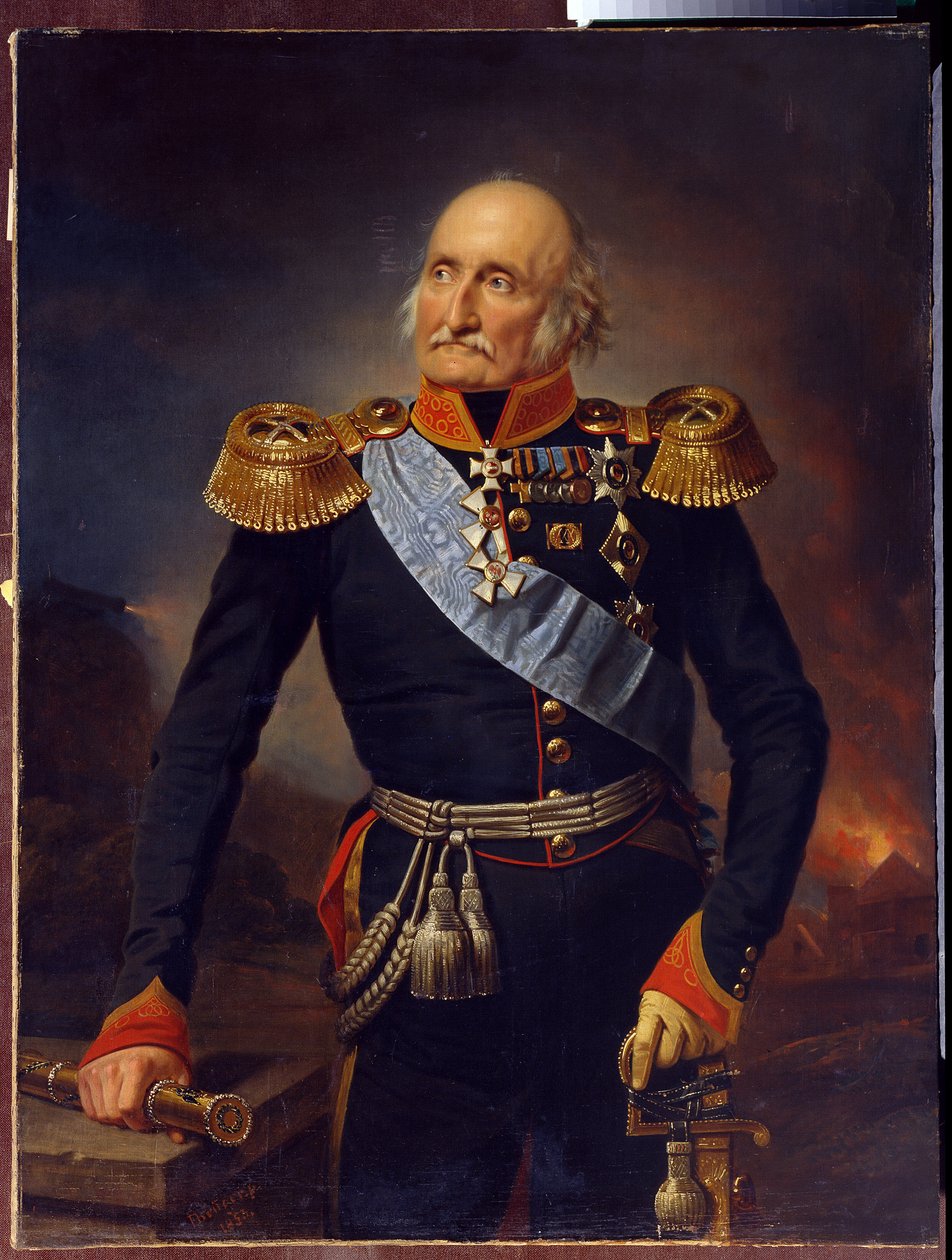 Portrait du marechal comte Louis Adolphe Pierre zu Sayn Wittgenstein (1769-1843). (Portrait of Field Marshal Count Ludwig Adolf Peter of Sayn Wittgenstein Ludwigsburg). Peinture de Franz Kruger (1797-1857), huile sur toile   1320365   no       norwegian Su av Franz Krüger