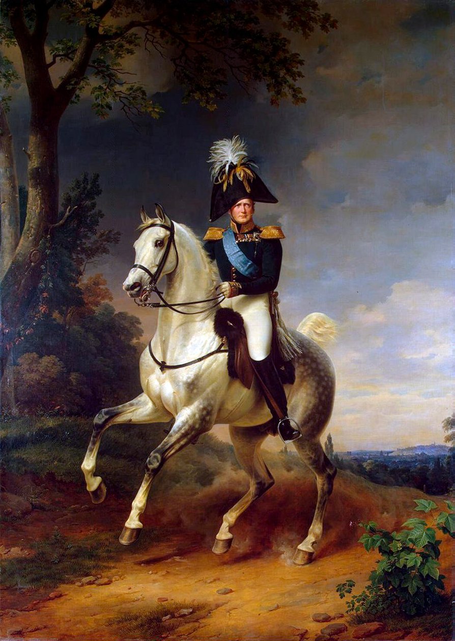 'Rytterportrett av keiser Alexander I', 1777-1825, 1837. av Franz Kruguer