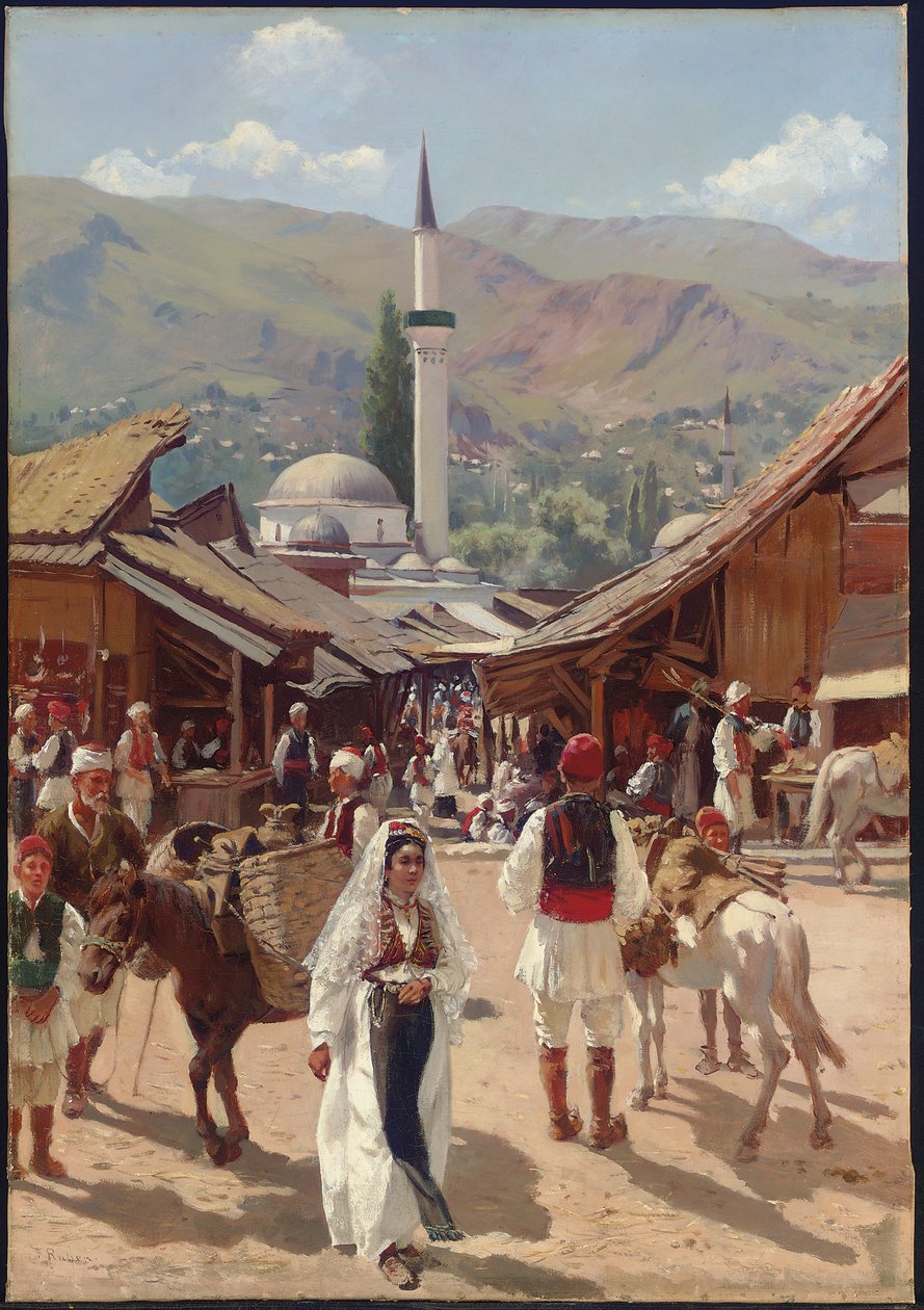 Utsikt over Bascarsija, Sarajevo (olje på lerret) av Franz Leo Ruben