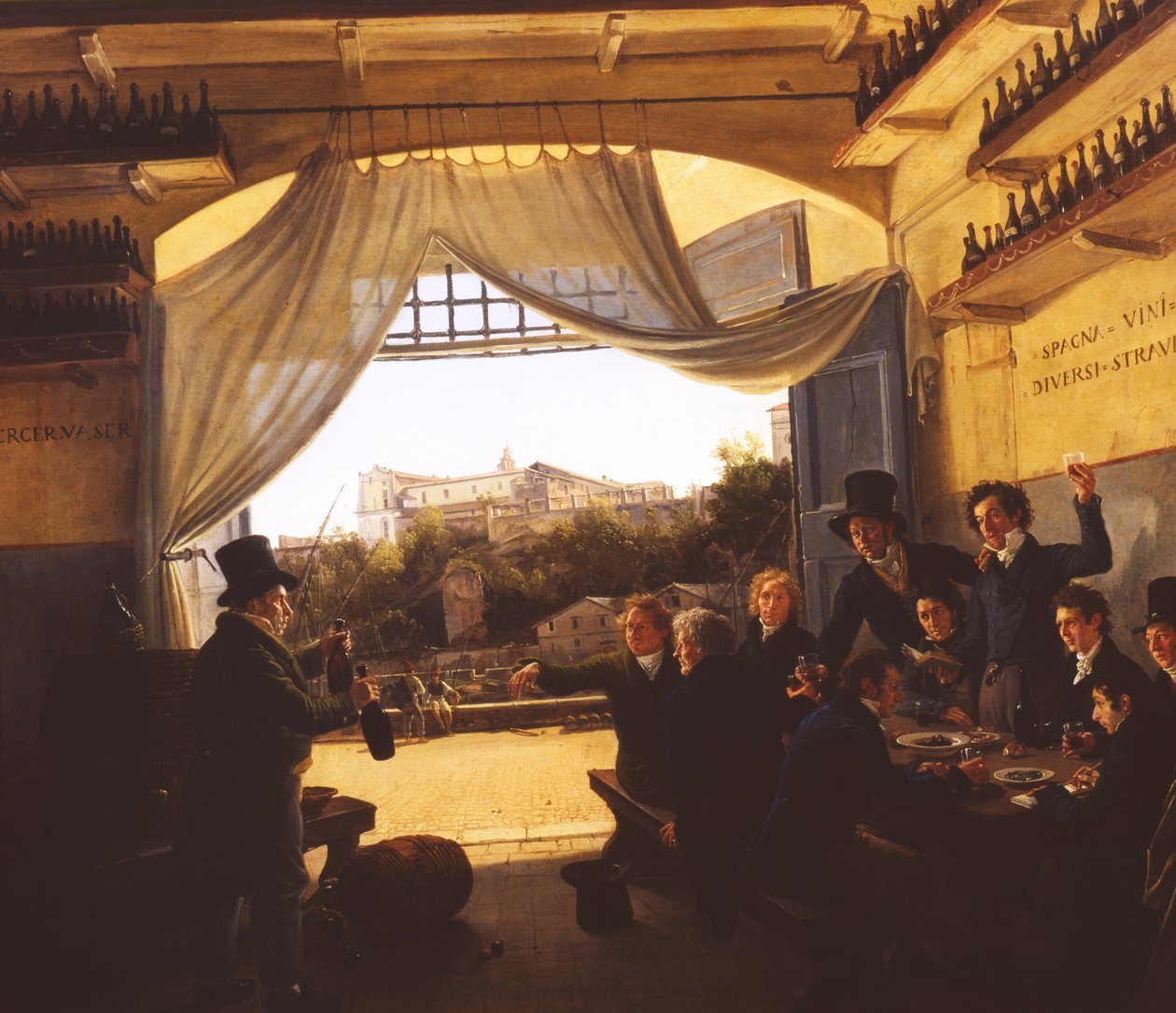 Kronprins Ludwig (1786-1868) i den spanske vinkroen i Roma, 1824 av Franz Ludwig Catel