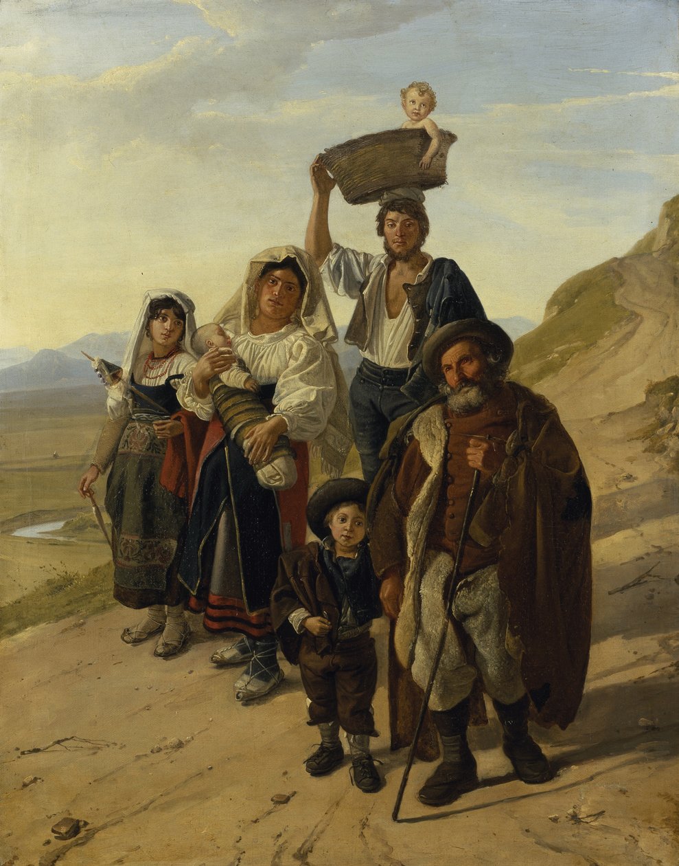 Italienske bønder på Albano (olje på lerret) av Franz Ludwig Catel