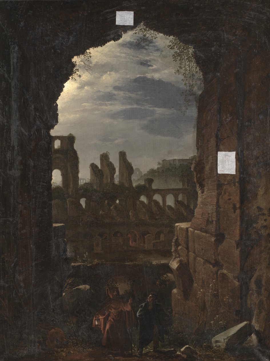 Utsikt over Colosseum i måneskinn av Franz Ludwig Catel