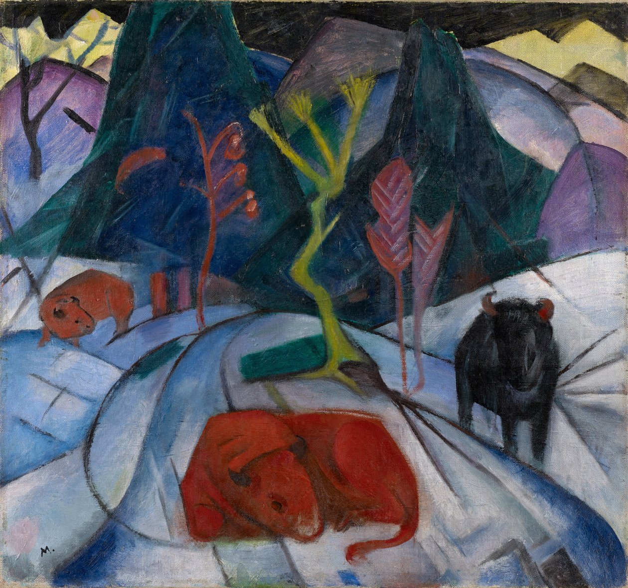 A Bison in Winter The Red Bison, 1913. av Franz Marc