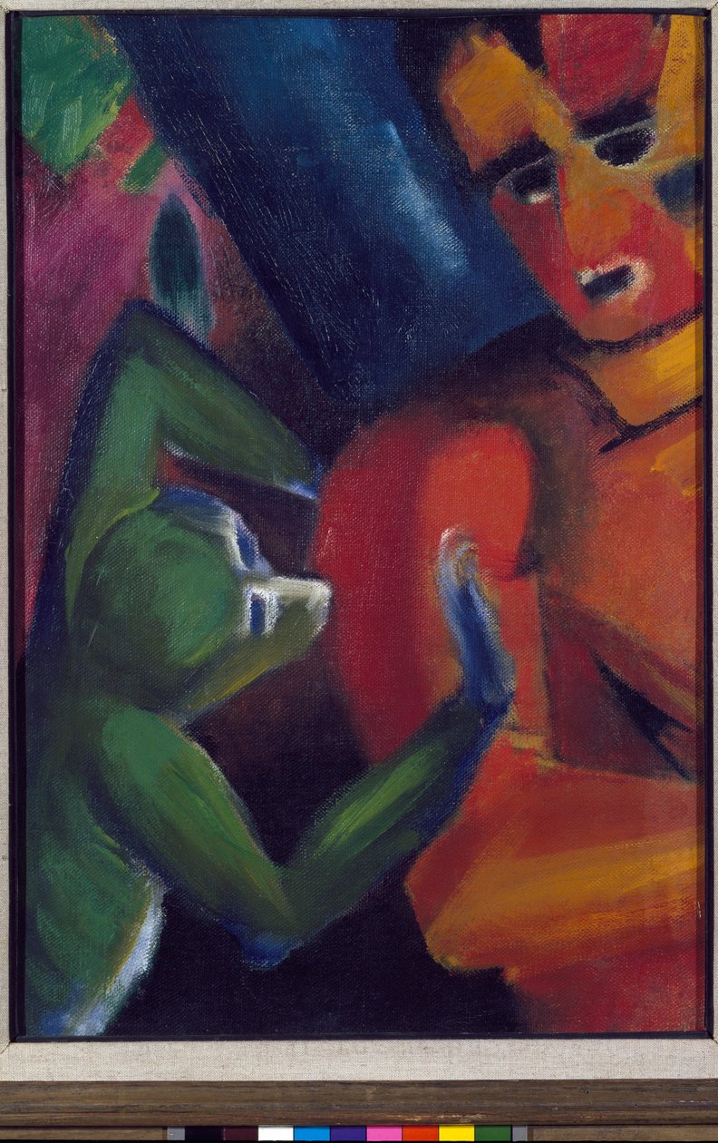 En mann og en liten ape av Franz Marc