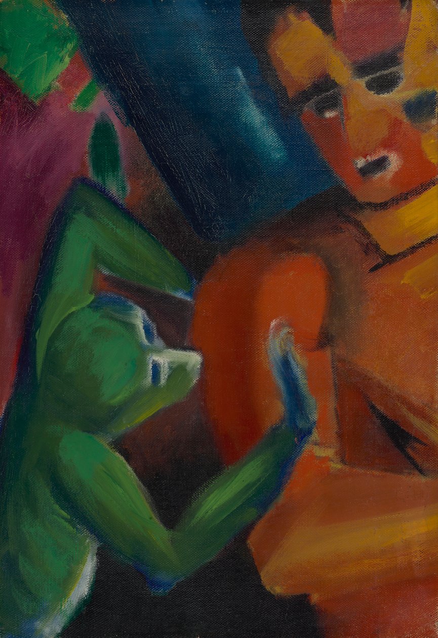 Äffchen und Mensch av Franz Marc