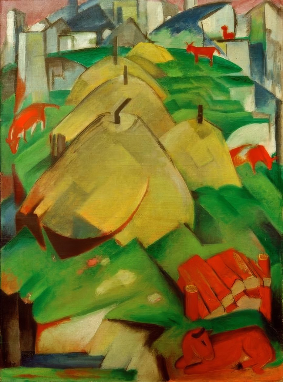 Alpenszene (Streuhocken) av Franz Marc