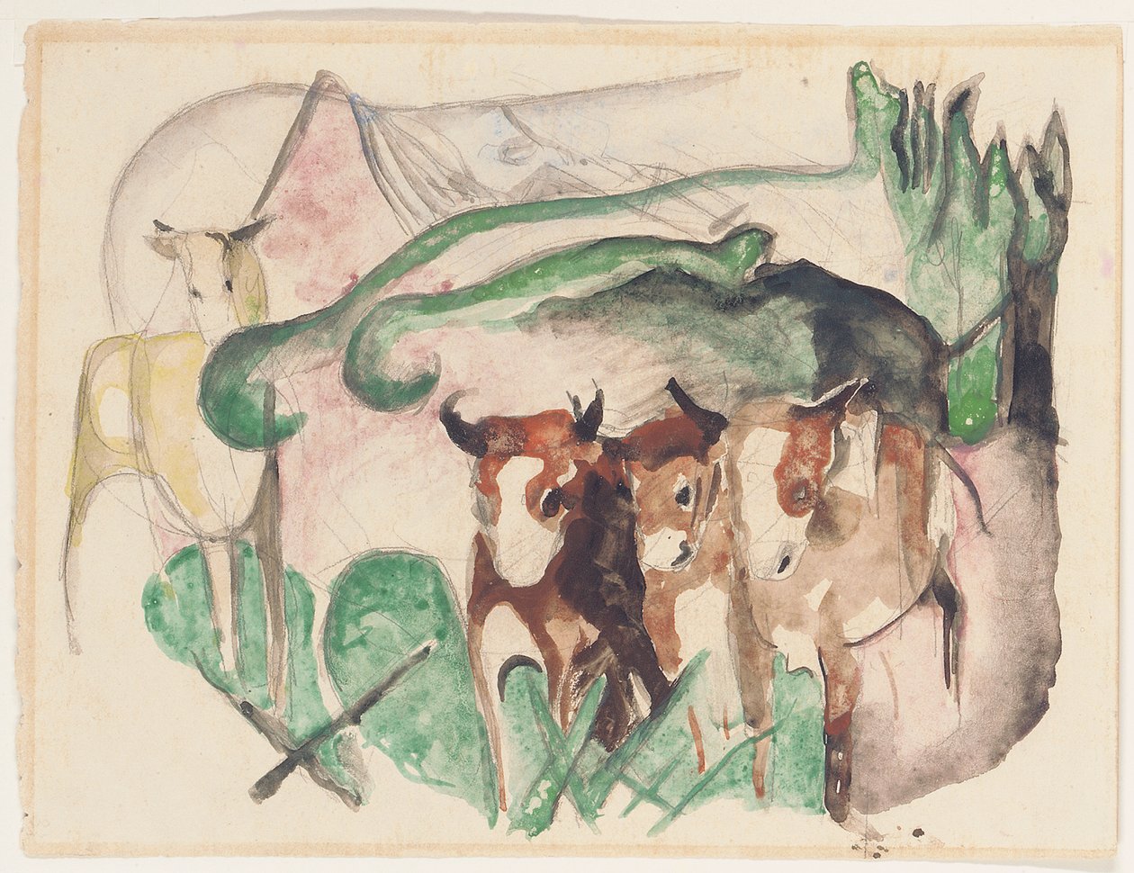Dyr i et landskap av Franz Marc