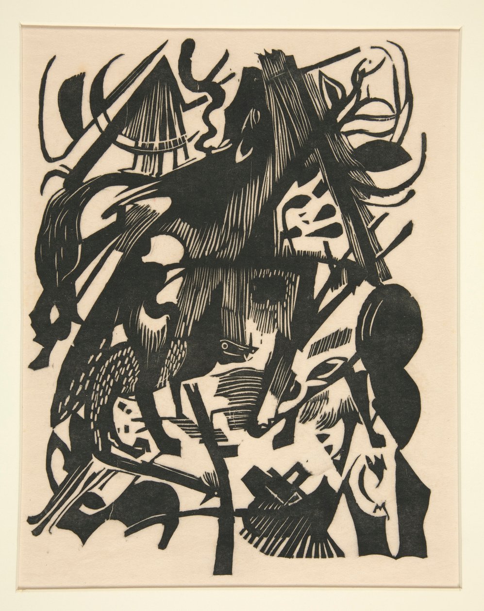 Fødsel av ulvene. av Franz Marc