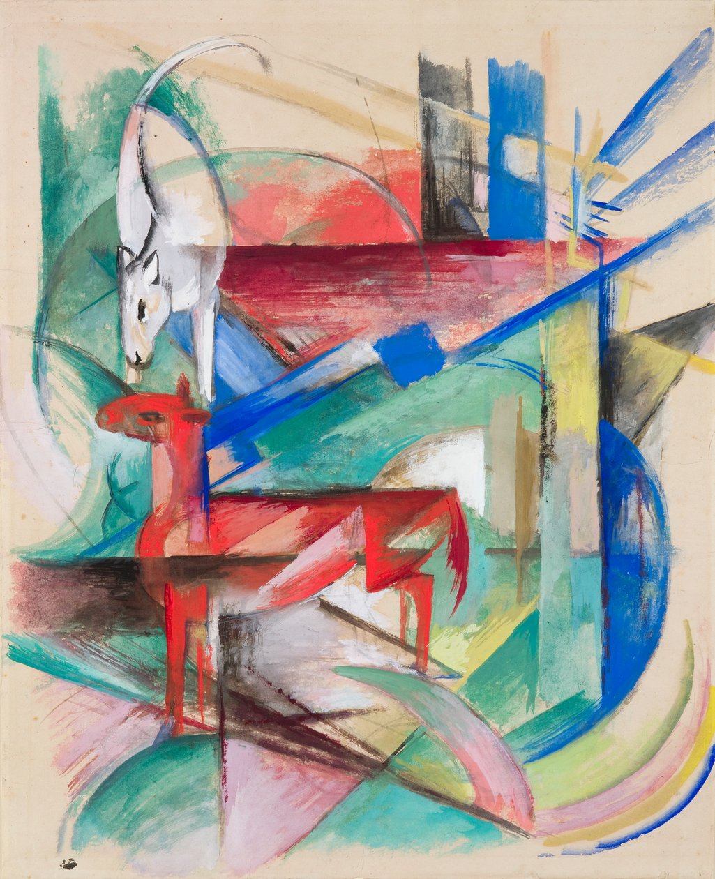 Komposisjon med dyr II av Franz Marc