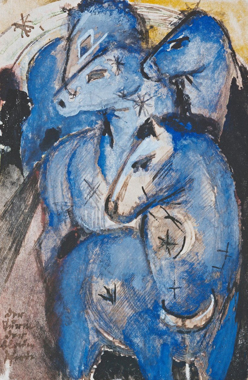 Der Turm der blauen Pferde av Franz Marc