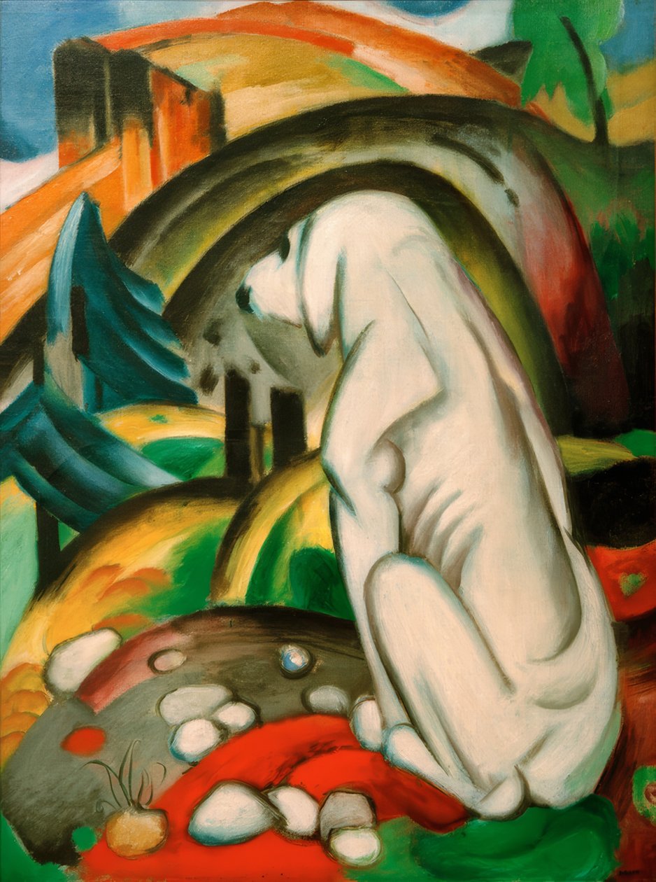 Den hvite hunden (hund før verden) av Franz Marc