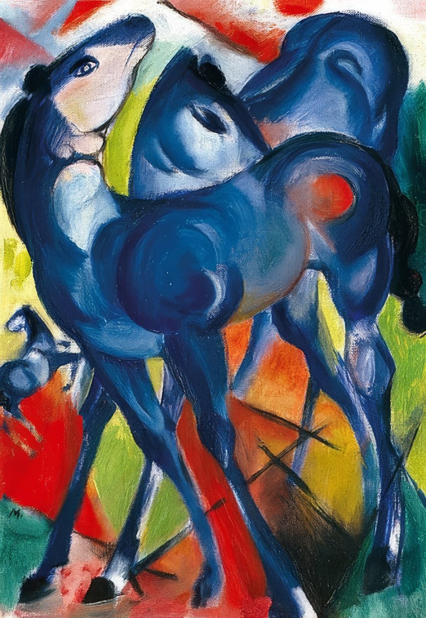 De blå føllene. 1913 av Franz Marc