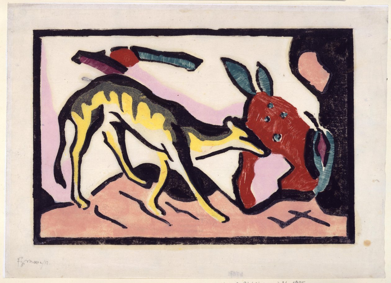Fabeltier (Beilage zur Luxusausgabe des Almanachs Der Blaue Reiter) av Franz Marc