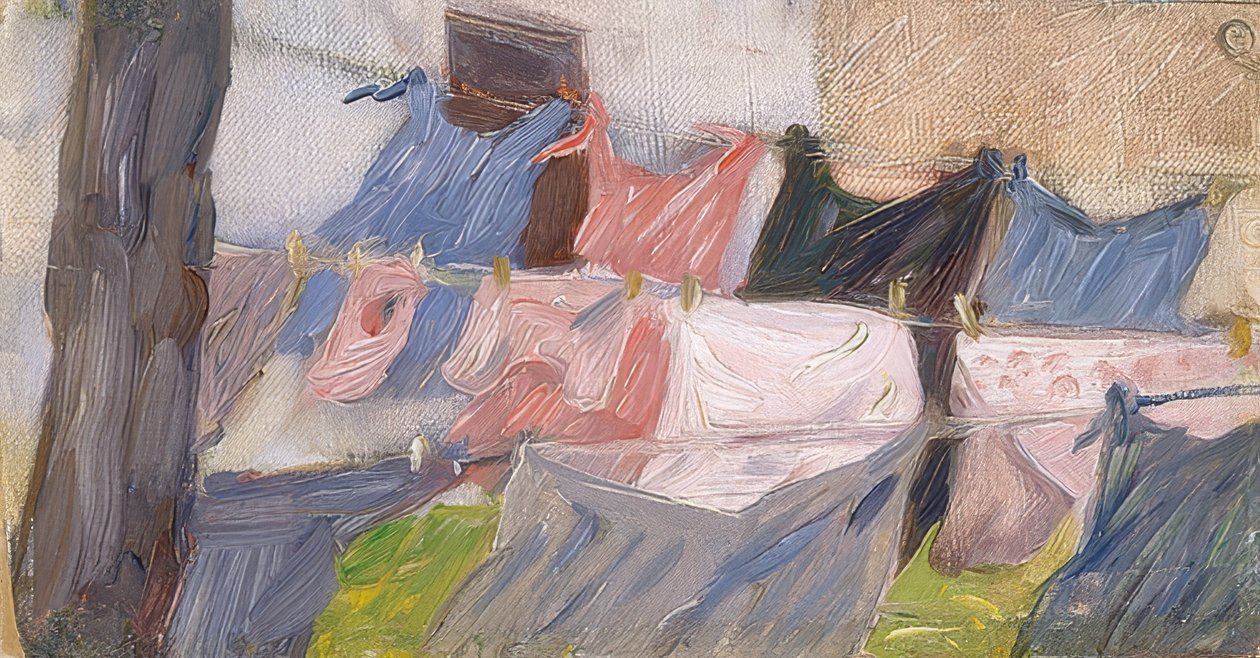 Klesvask blafrer i vinden av Franz Marc