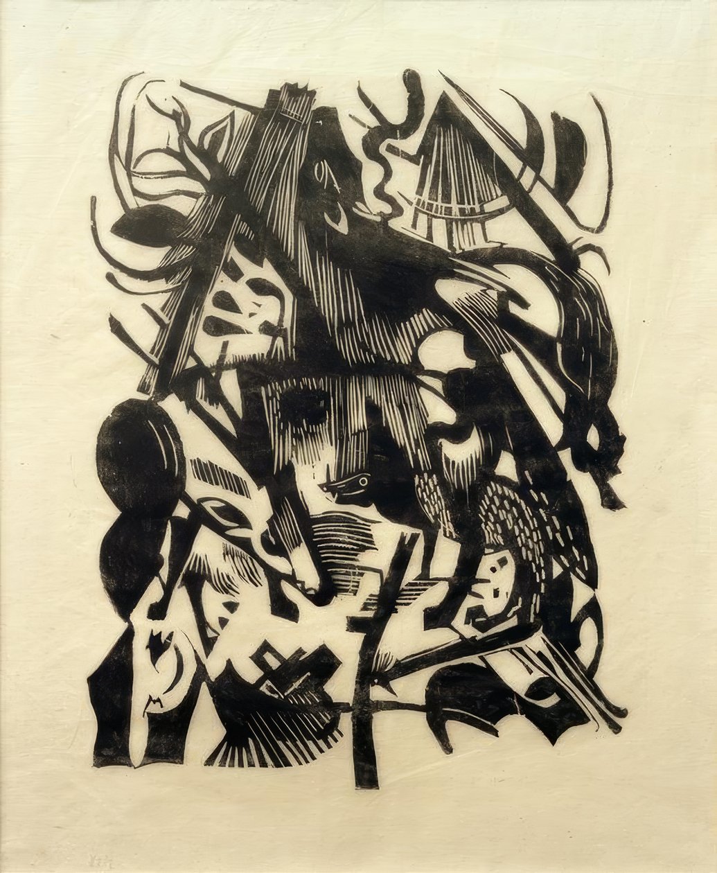 Fødsel av ulver av Franz Marc