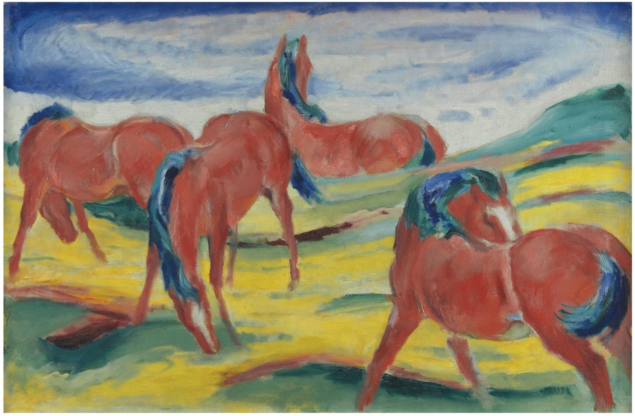 Beitehester III, 1910 av Franz Marc