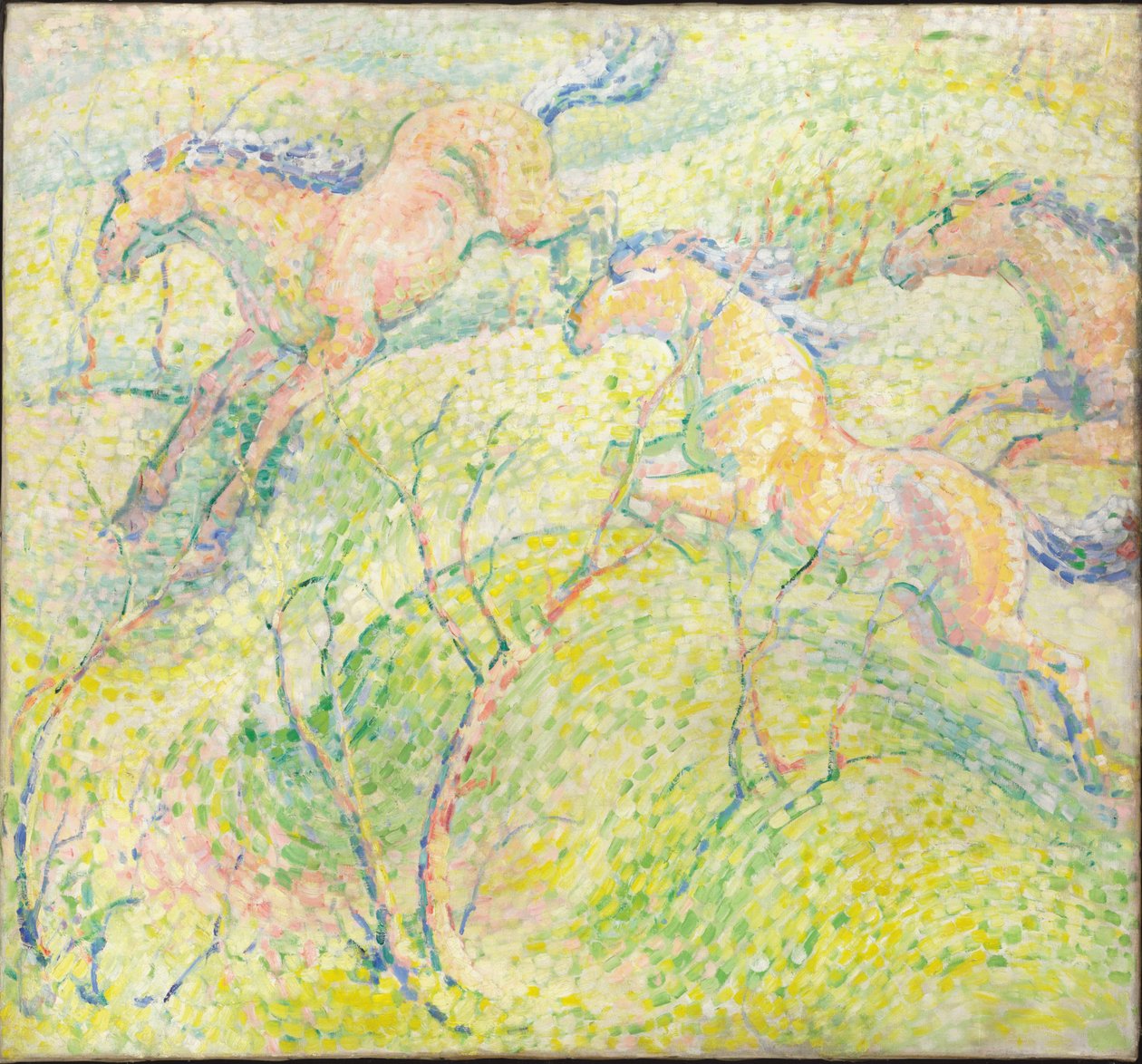 Hoppehester, 1910 av Franz Marc