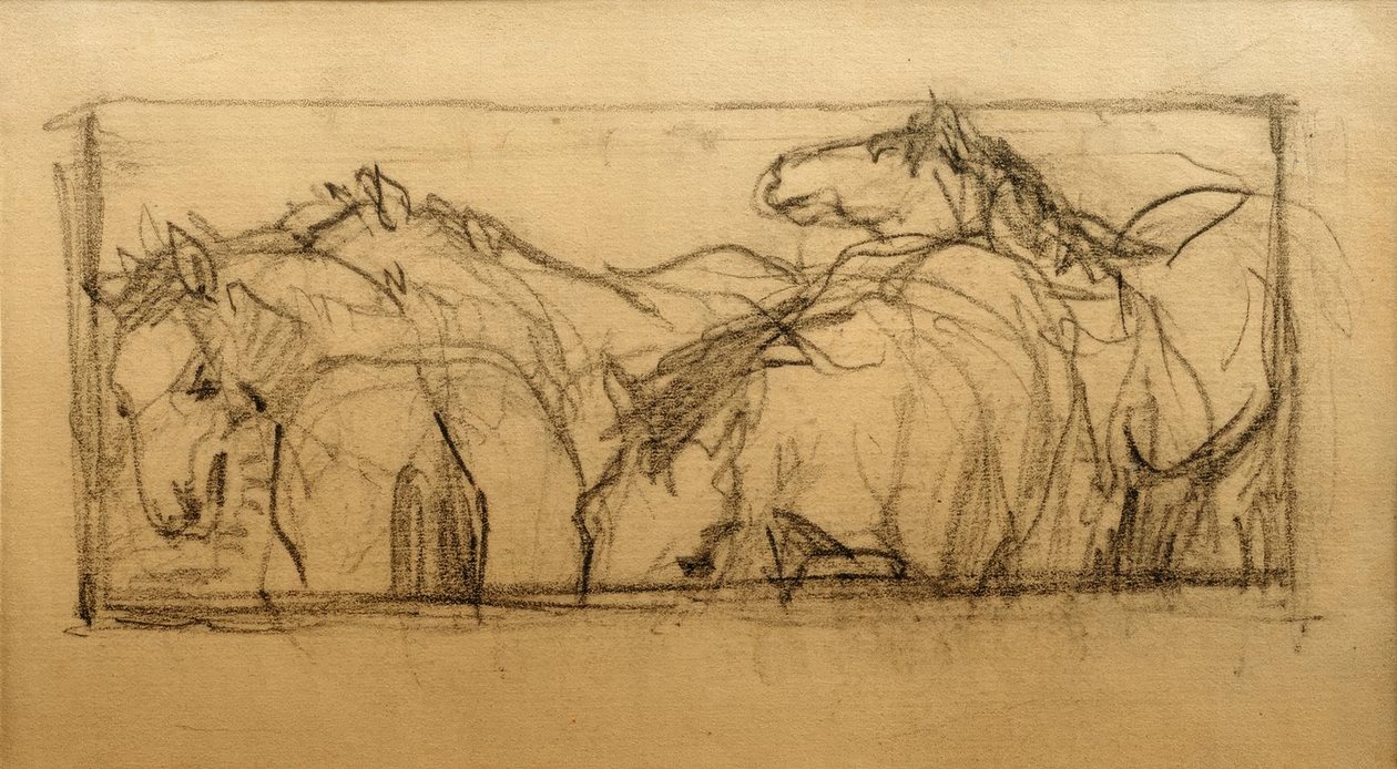 Lenggries hestestudie (hestestudie) av Franz Marc