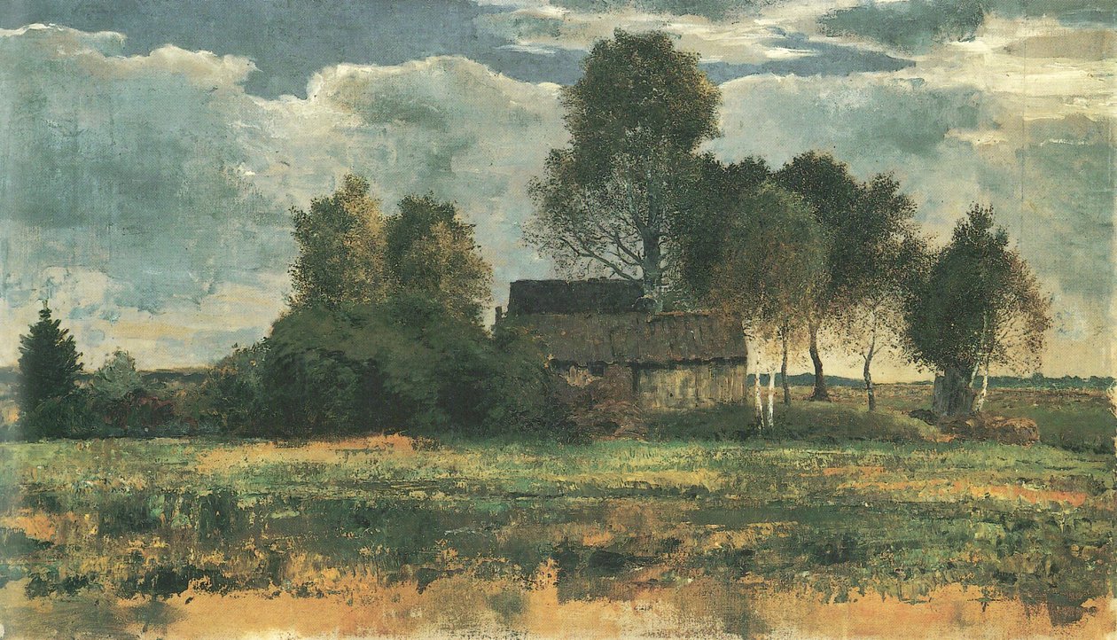 Myrhytter i Dachau-mosen av Franz Marc