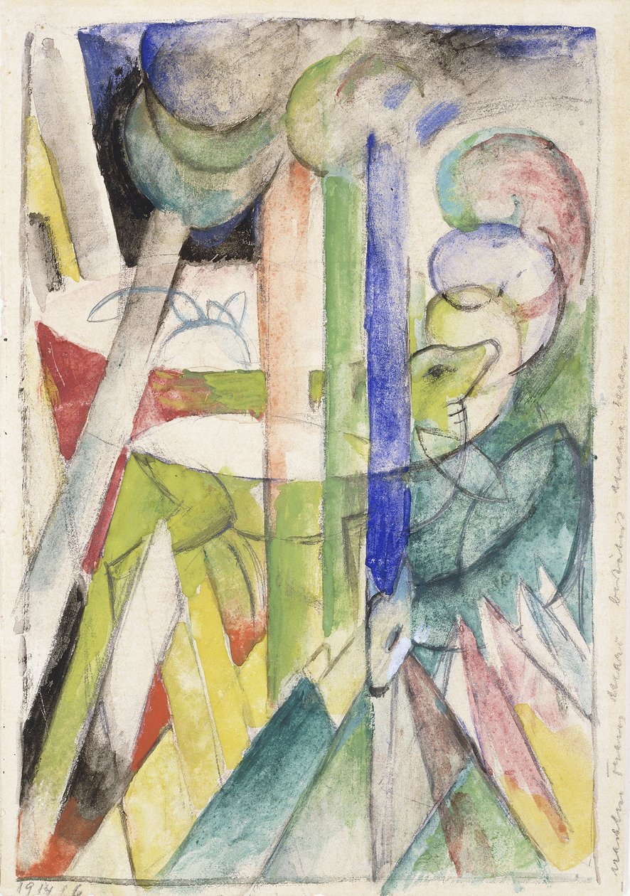 Fjellgeit; Bergziegen, 1914 av Franz Marc