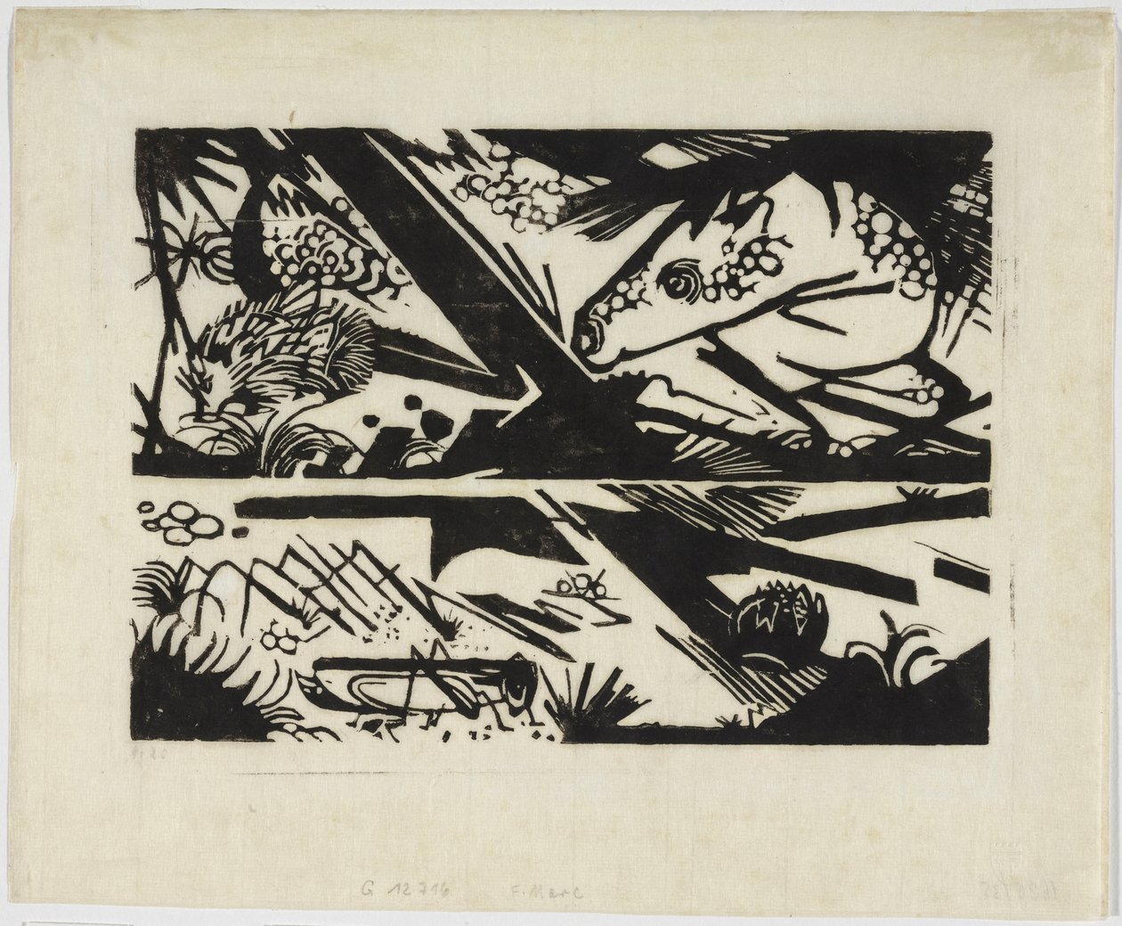 hest og pinnsvin av Franz Marc