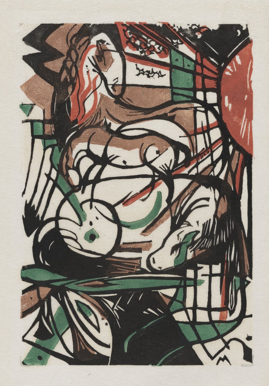 The Birth of Horses, 1913 (tresnitt på japansk papir) av Franz Marc