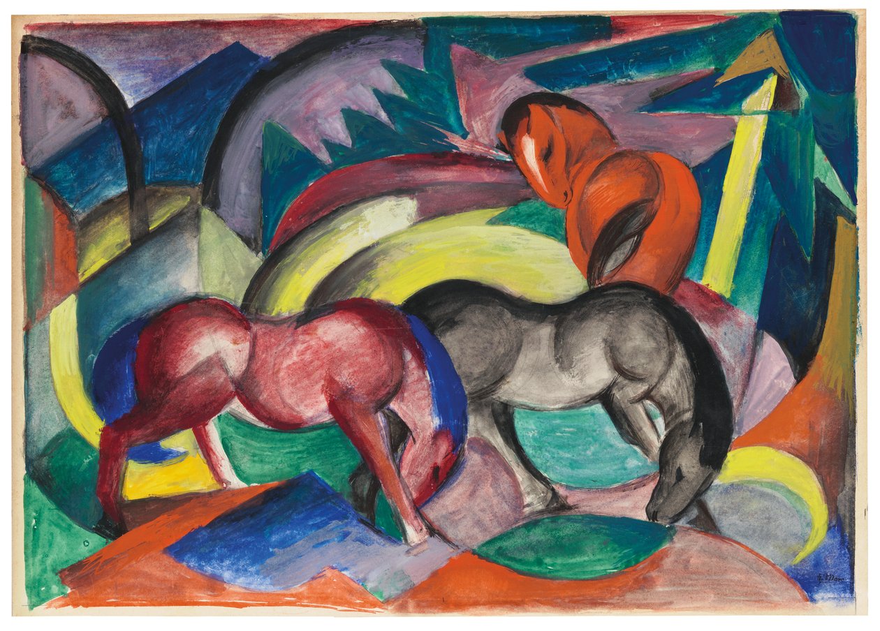 Tre hester, 1912 av Franz Marc