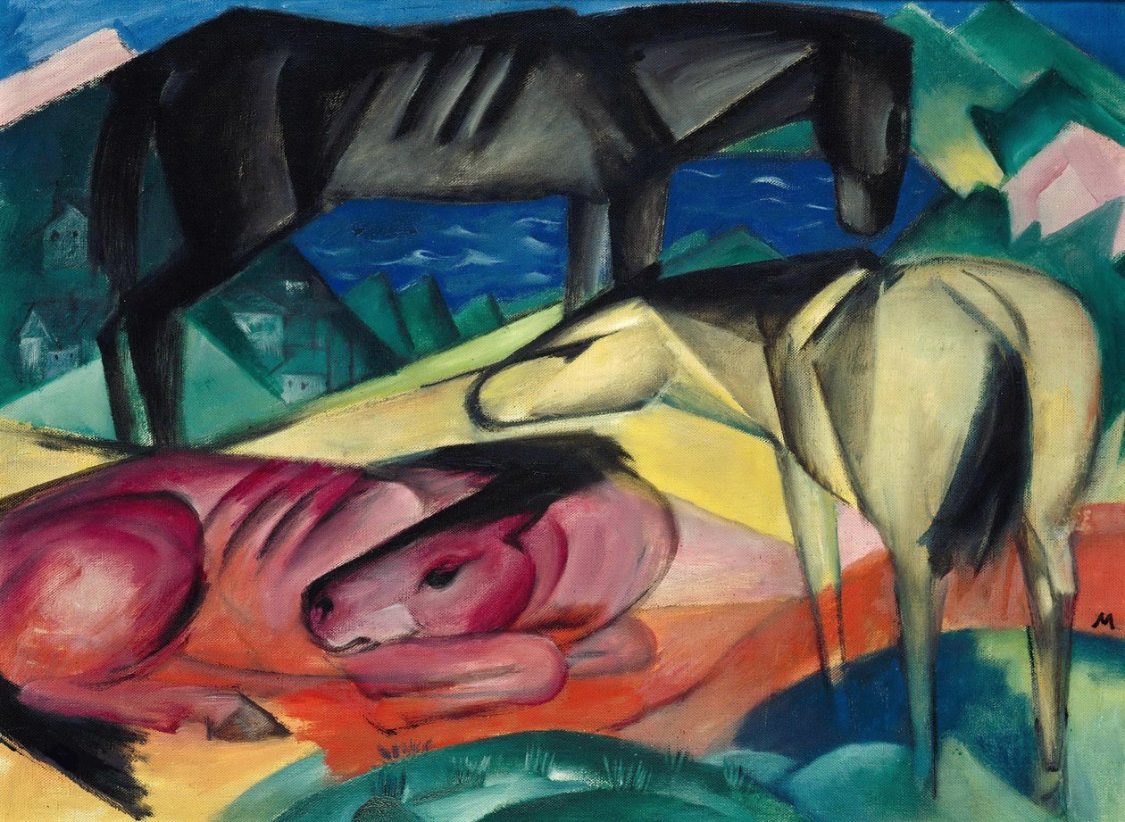 Tre hester II, 1913. av Franz Marc