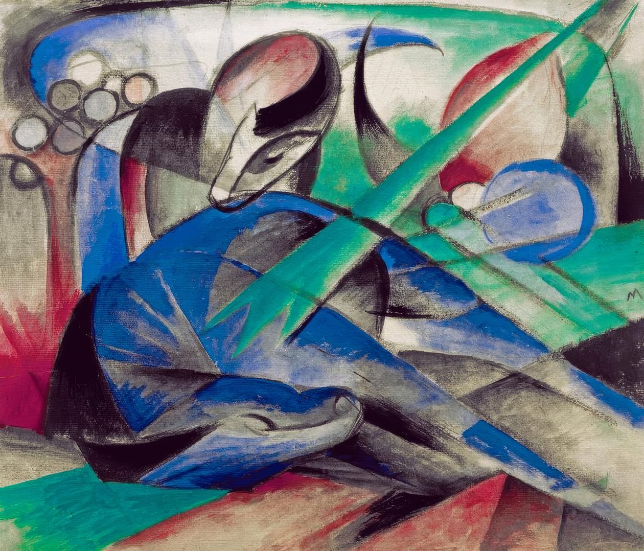 Drømmende hest av Franz Marc