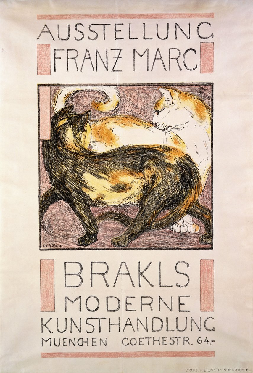 To katter, 1909-10 av Franz Marc