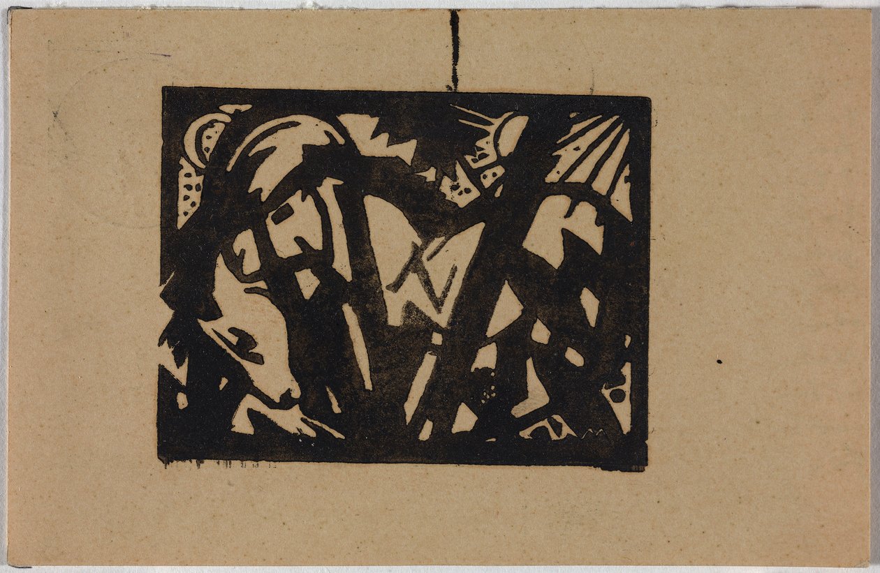 Villhest, postkort fra Sindelsdorf til Wassily Kandinsky i München av Franz Marc