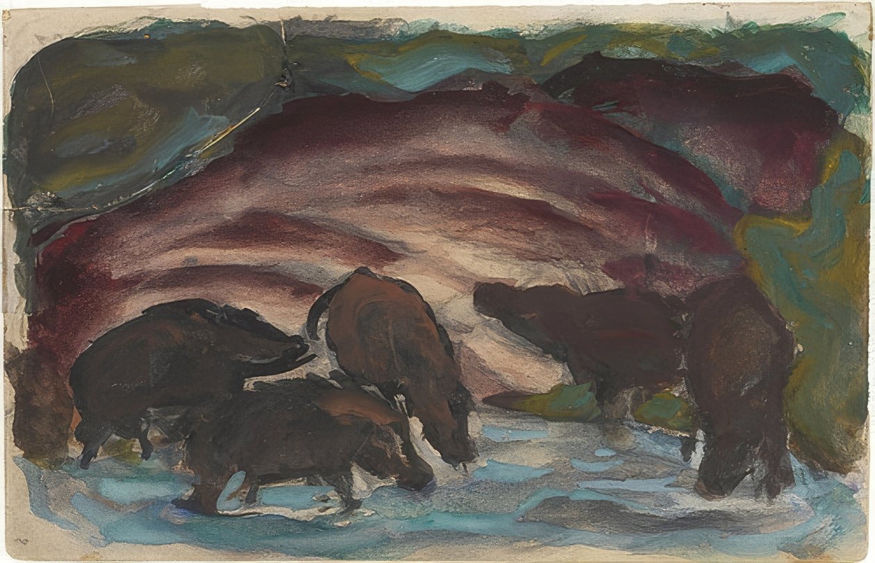 Villsvin ved vannet. 1910-11 av Franz Marc
