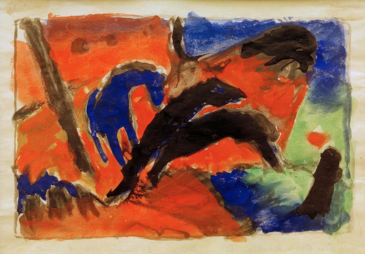 To hester (hoppende hester) av Franz Marc