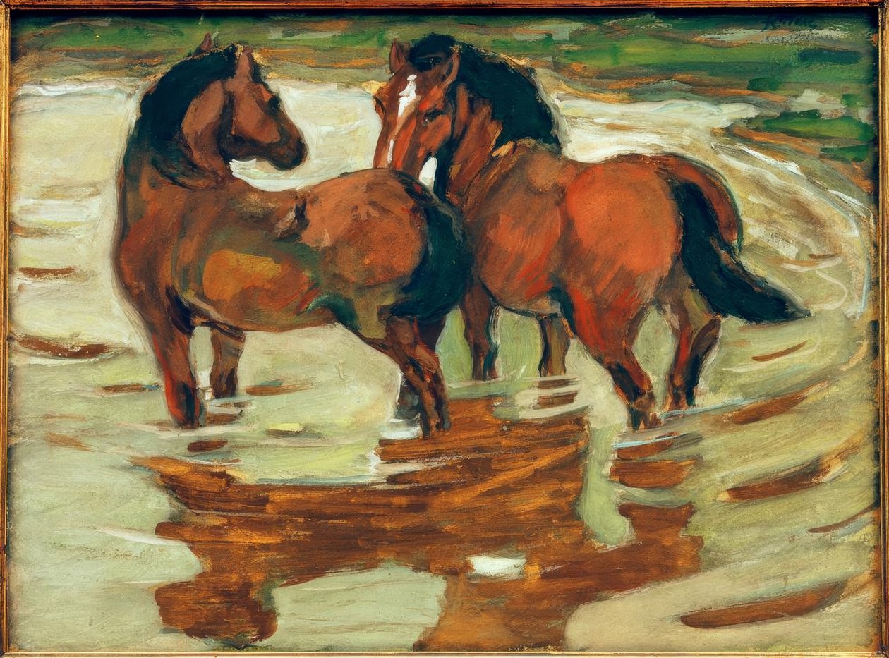 To hester i vannet av Franz Marc