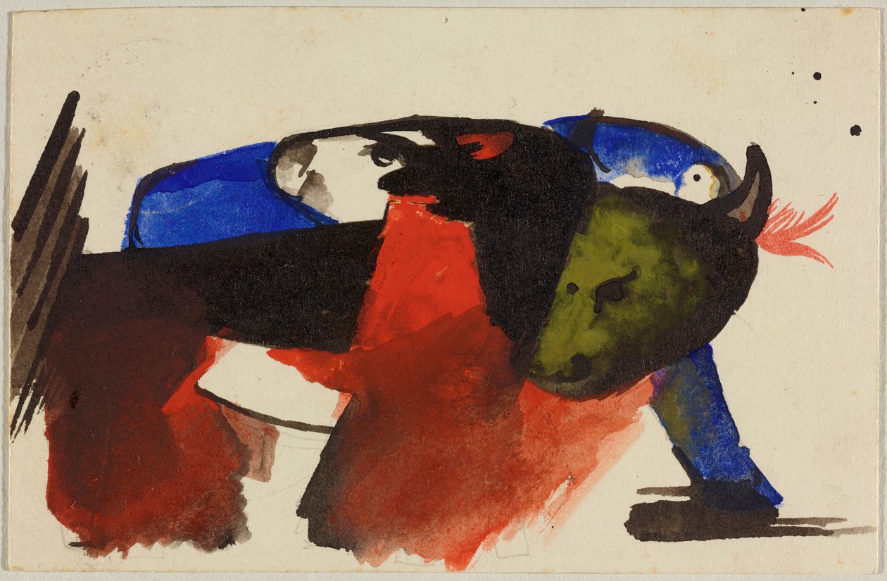 To dyr, postkort fra Sindelsdorf til Wassily Kandinsky i München av Franz Marc