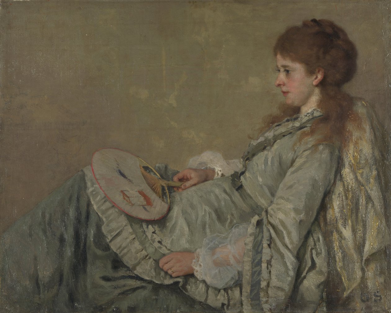 Portrett av kunstnerens kone, 1872-1873 av Franz Otto Scholderer