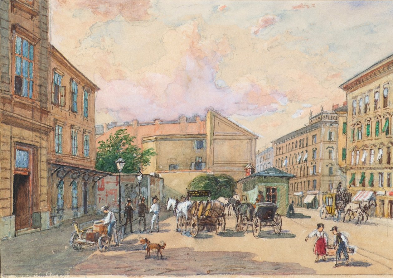 Burggassen-linjen i Wien (hjørnet av Kaiserstraße og Burggasse) av Franz Reinhold