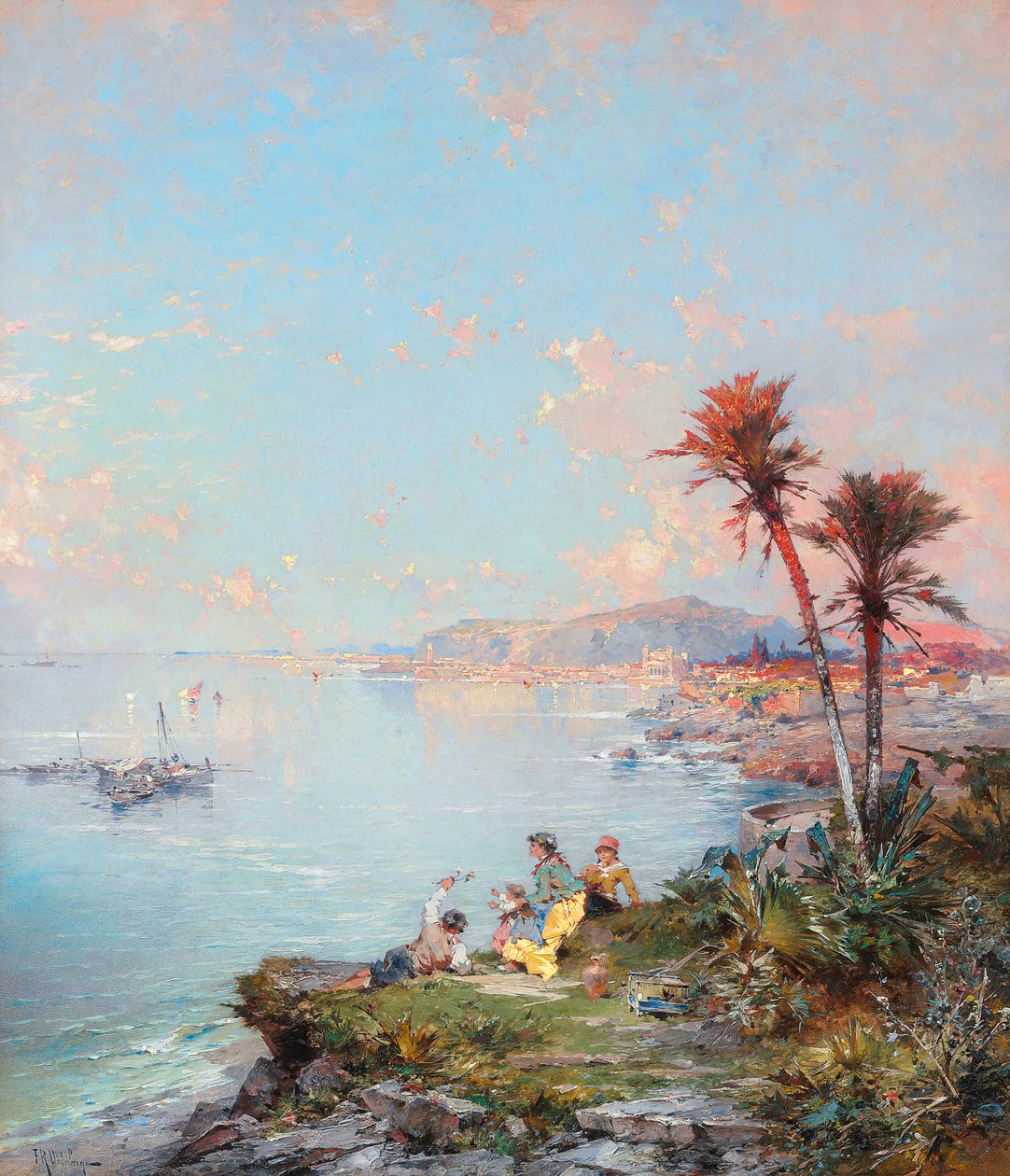 Utsikt over Monaco av Franz Richard Unterberger